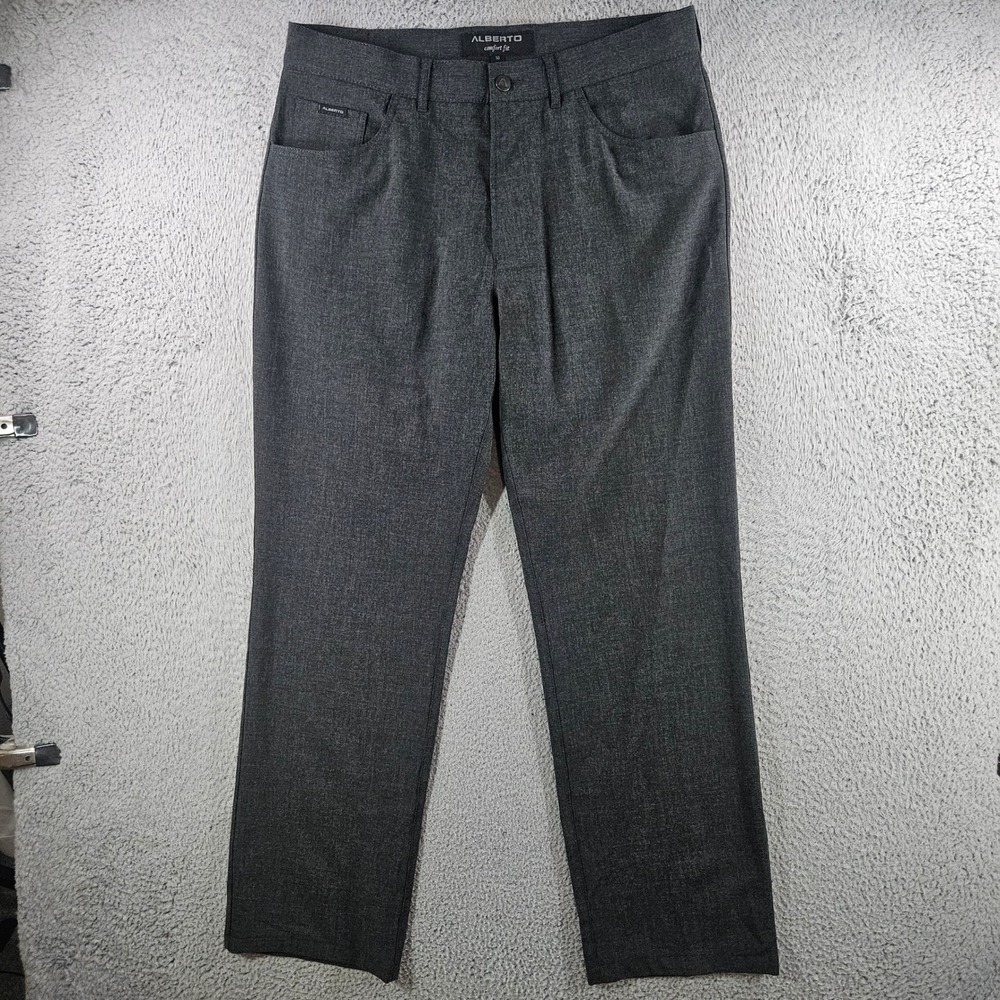 Alberto Ceramica Comfort Fit Pants Charcoal Gray 34x31 Mens